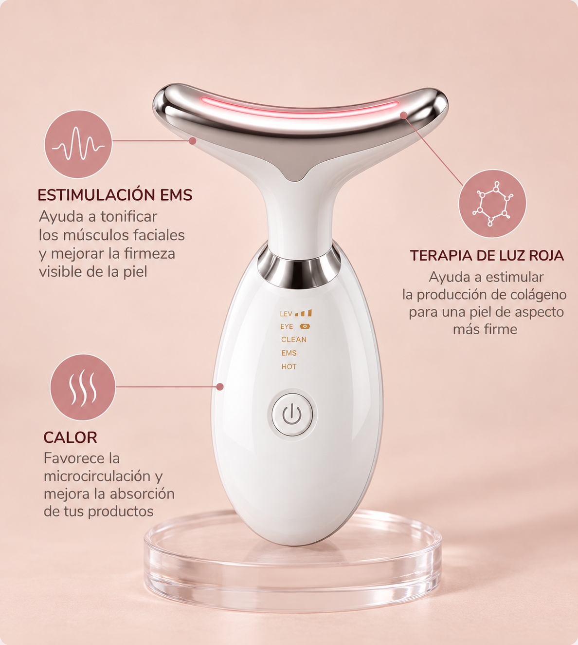 Tratamiento Lifting Facial y de Cuello con EMS y Luz Roja
