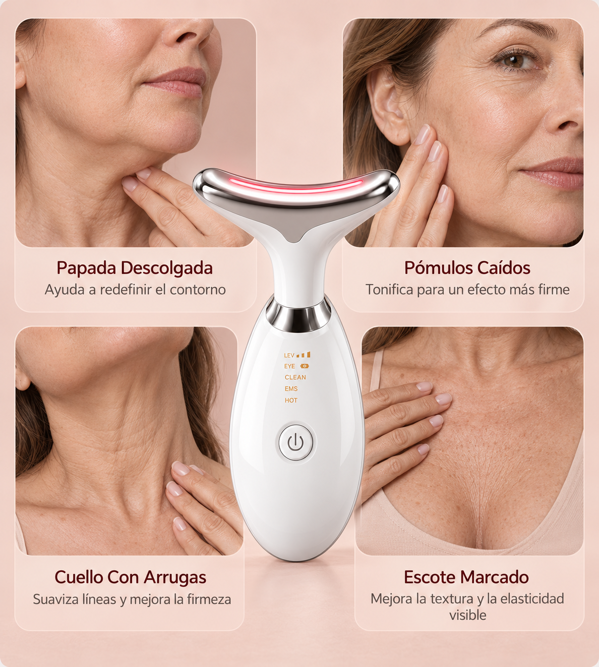 Tratamiento Lifting Facial y de Cuello con EMS y Luz Roja