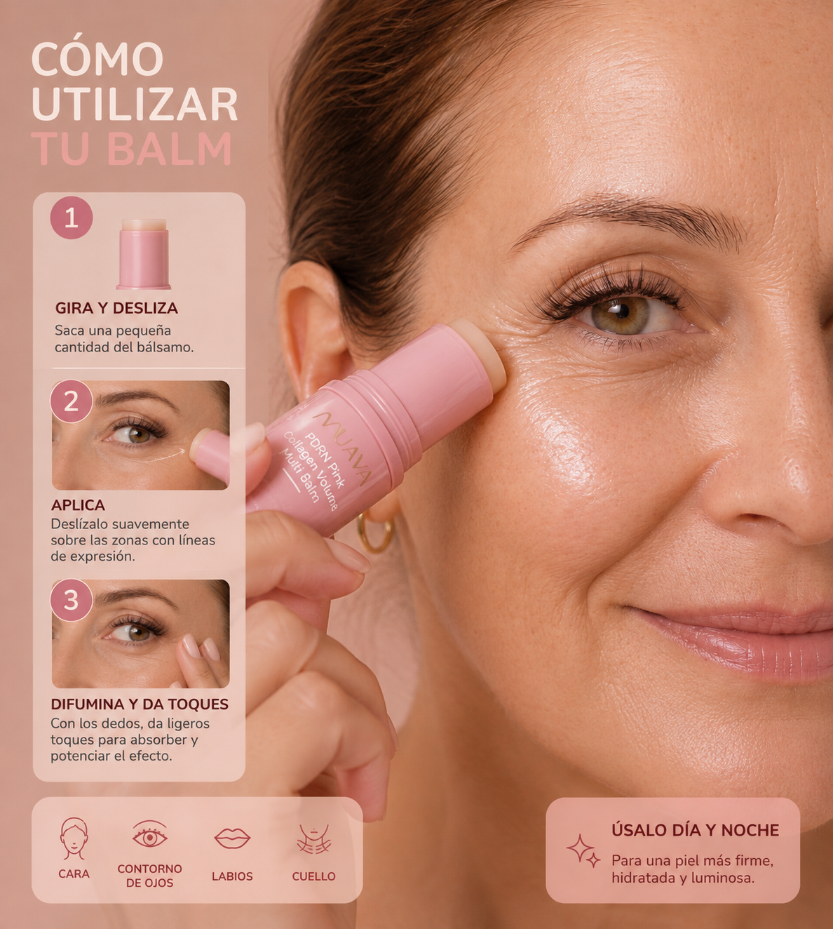 Stick Antiedad con Colágeno y ADN – Efecto Lifting y Firmeza para Piel Madura