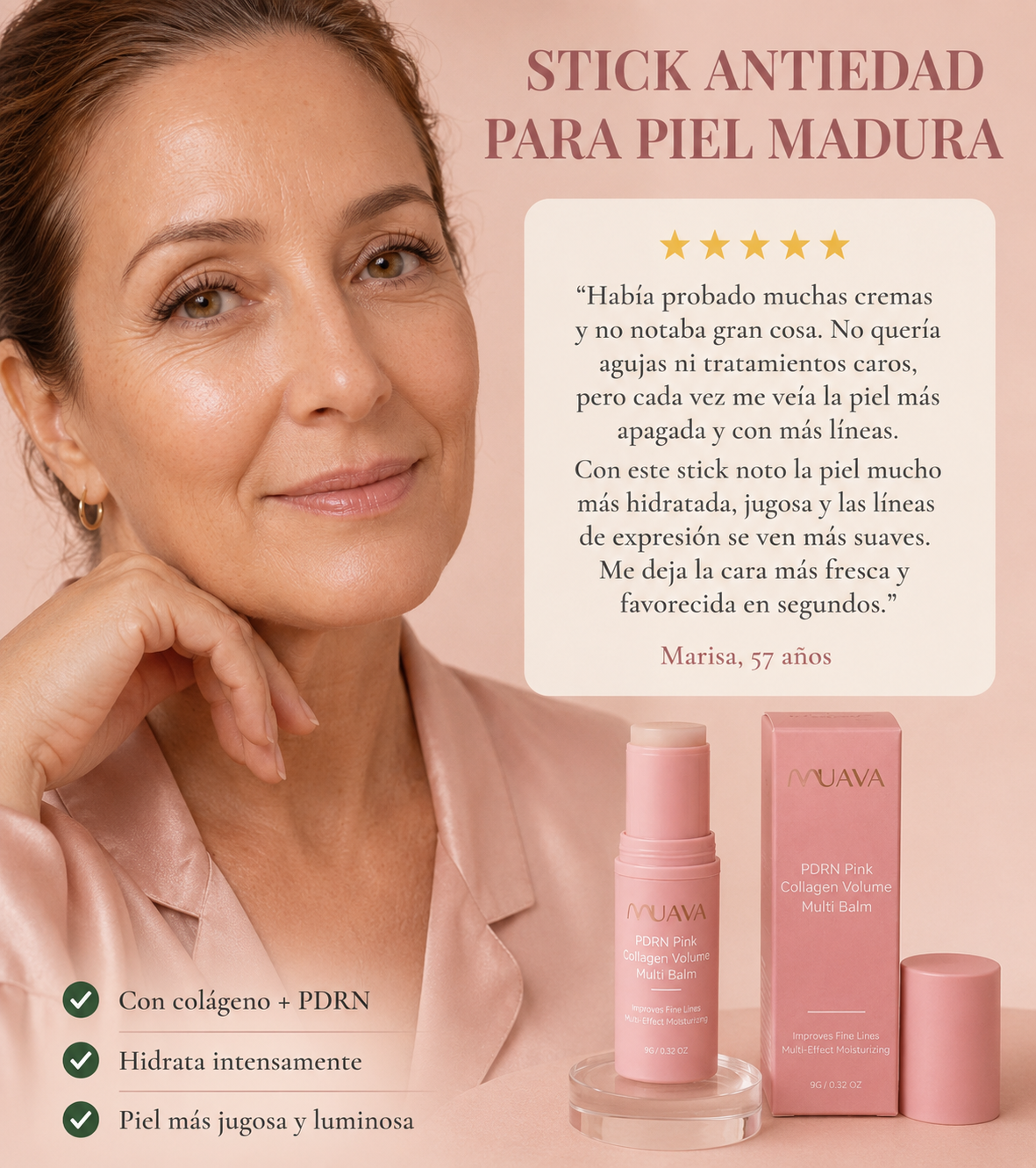 Stick Antiedad con Colágeno y ADN – Efecto Lifting y Firmeza para Piel Madura